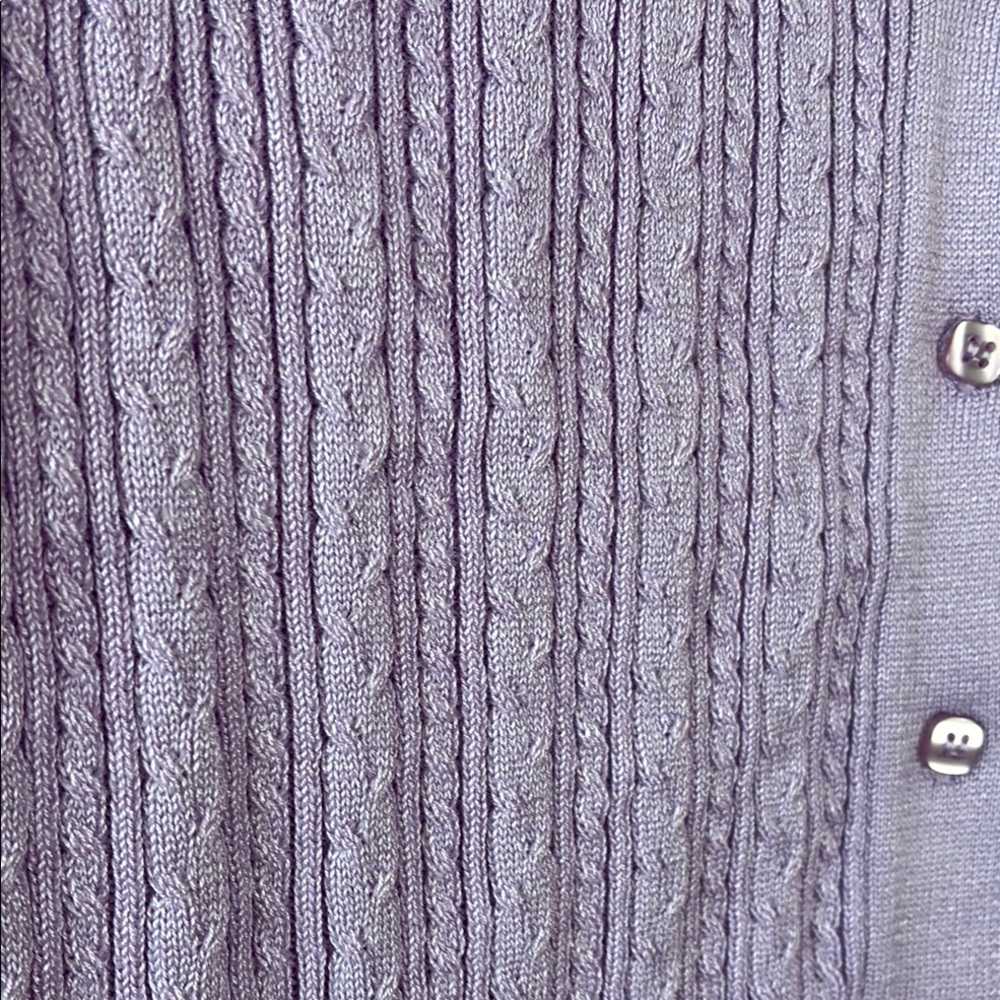Lavender Ribbed Button Down Cropped Knit Blouse Shirt by Forever 21 - Picture 4 of 8